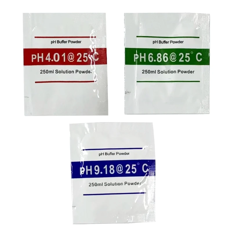 3 Pcs PH Buffer Solution Powder PH Test Meter Measure Calibration 250ml/Bag Suitable for Calibrate pH Meter pH Tester