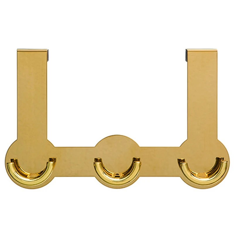 

Back Door Hooks Stainless Steel Bedroom Durable Cabinet Kitchen Home Hotel Coat Hat Study Clothes Hanger(Gold)