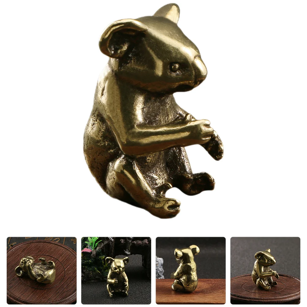 

Brass Koala Ornament Exquisite Desktop Decor for Home Office Vintage Metal Craft Animal Statue Decoration Koala Ornament