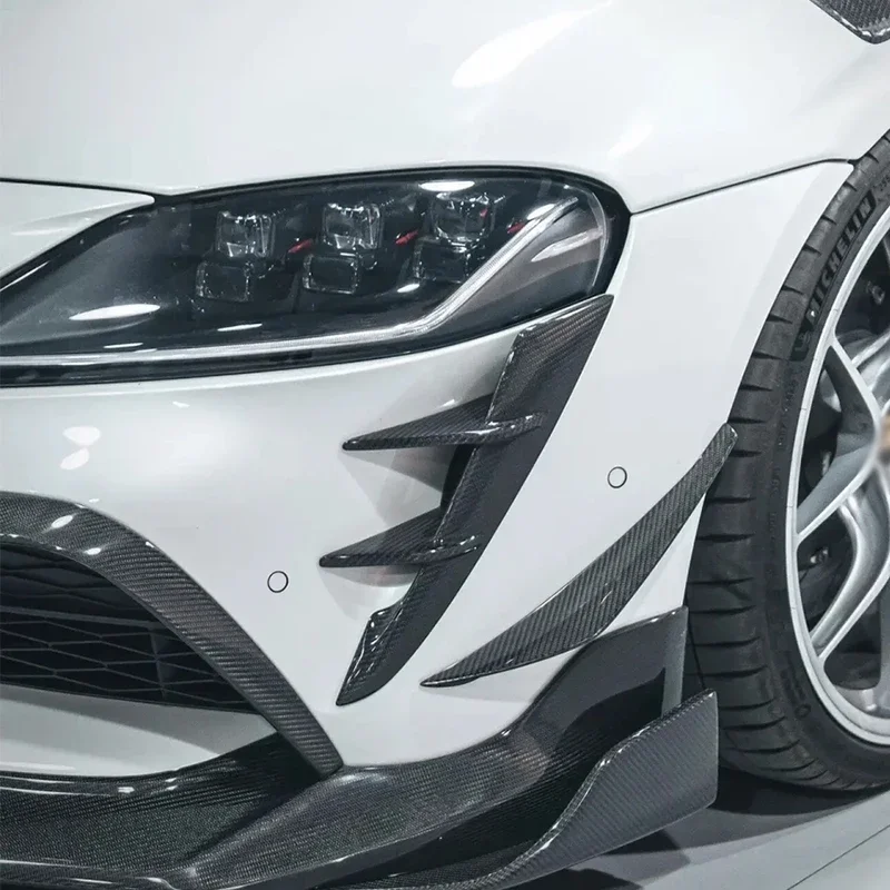 

For Toyota Supra A90 A91 MK5 Carbon Fiber Car Front Bumper Wind knife Splitter Spoiler Canard Air Knife Surround Trim Body Kit