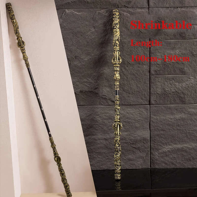 Black Myth: WuKong Weapon Aluminium Alloy Weapon Length 180cm Model One to One Solid Toy Ruyi Scalable Halloween Costume Props