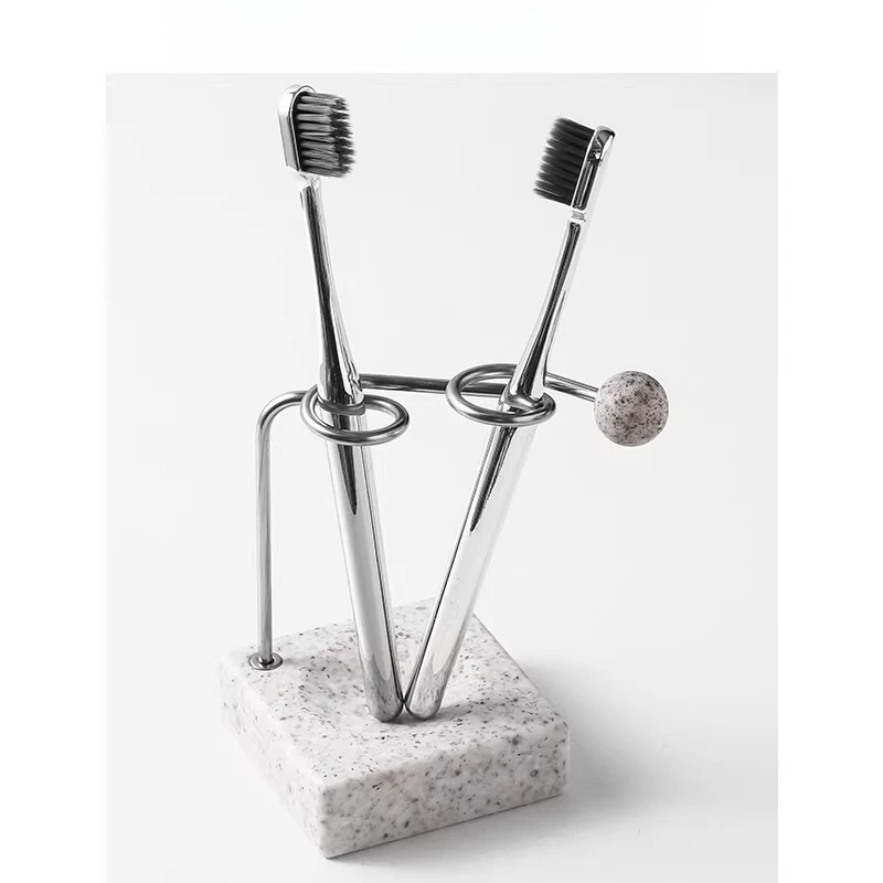 

Подставка для зубных щеток из нержавеющей стали класса люкс, органайзер для зубных щеток, декор для ванной комнаты, держатель для парных зубных щеток