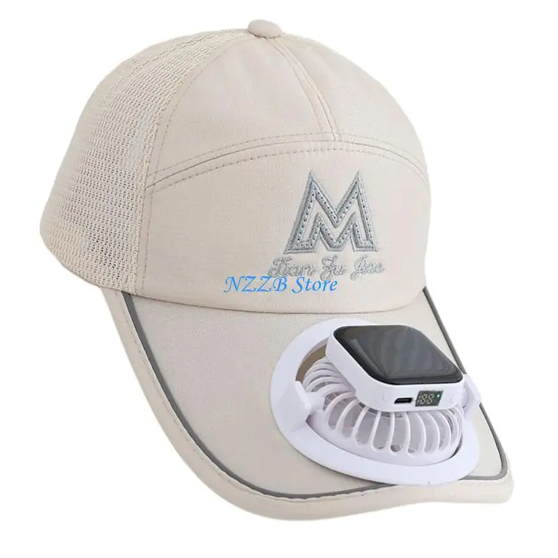 

T21F 3 Speed Wind Solar Power Fan Hat Baseball Sun Hat for Outdoor and Daily Commute
