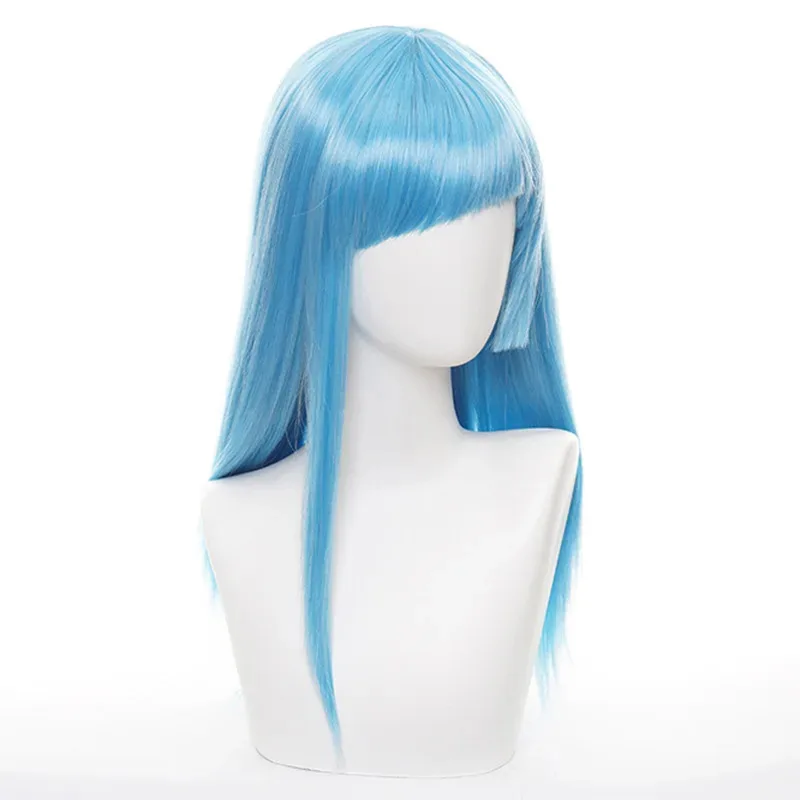 New Miwa Kasumi Cosplay Jujutsu Kaisen Cosplay Wig Blue Long Hair Heat Resistant Synthetic Halloween Party Accessories + Wig Cap
