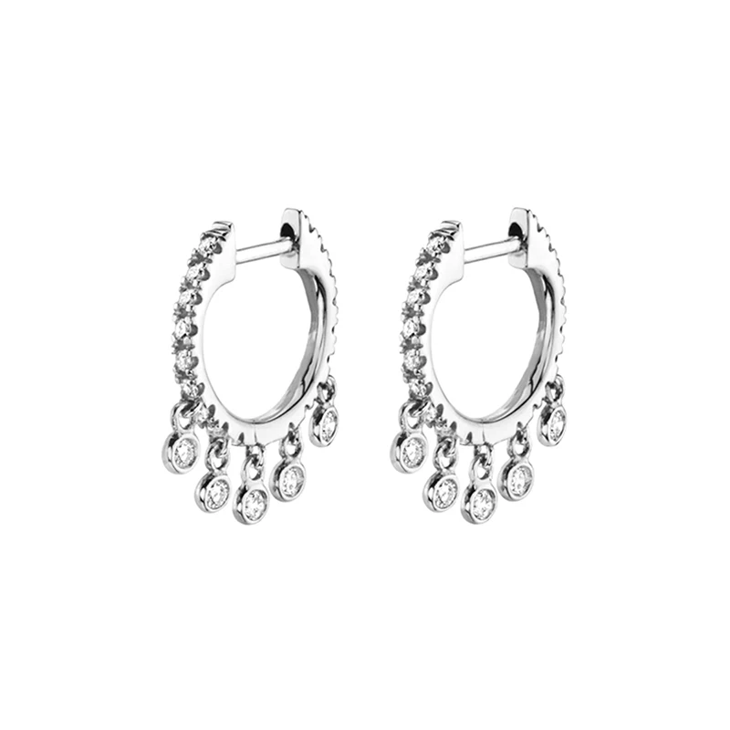 CRMYA Gold Plated Dangle Earrings for Women Classic Colorful Zircon Women's Hoop Earrings 2022 Fashion Jewelry Wholesale image 6