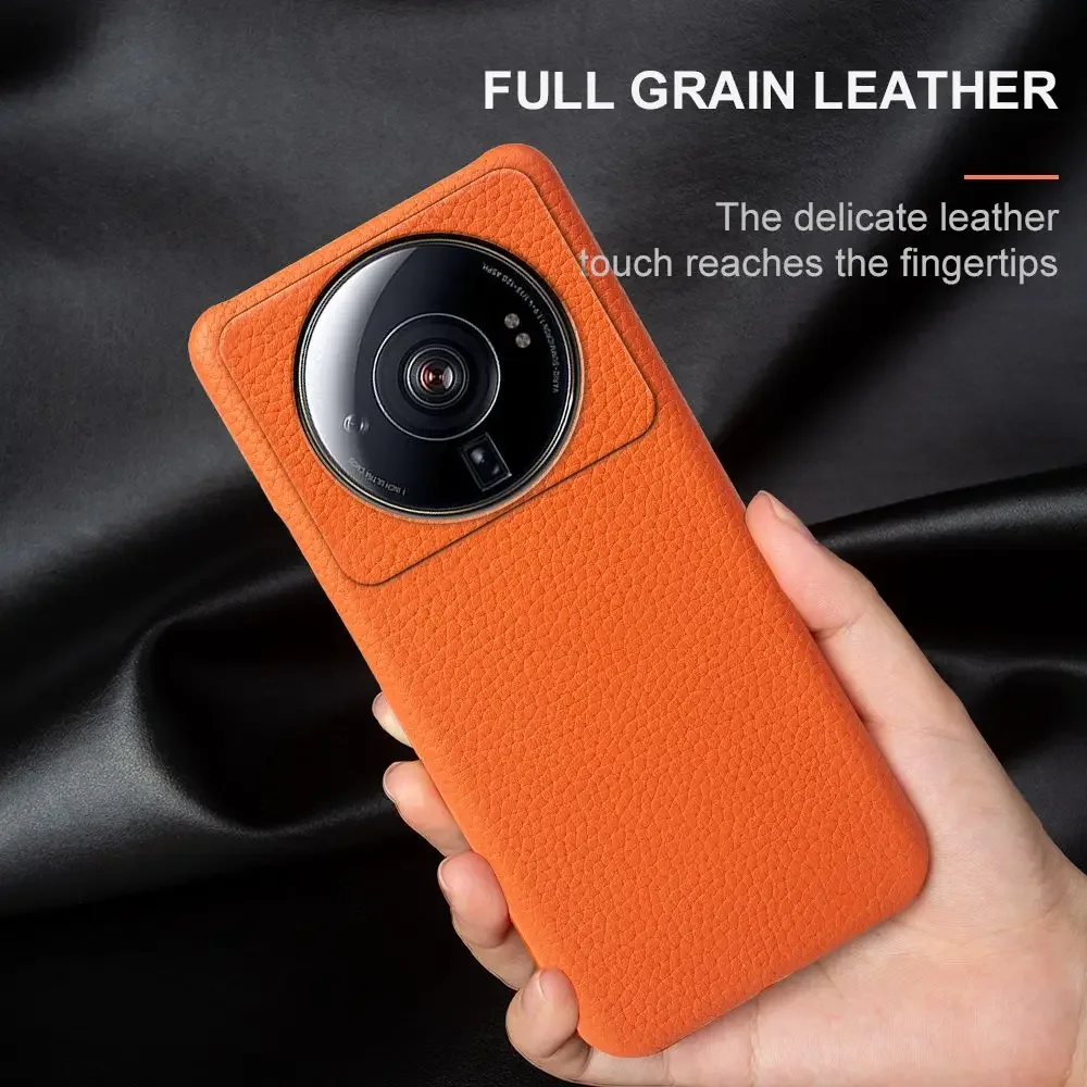 Case For Xiaomi 12S Ultra Premium Litchi Grain Genuine Leather Cases Mi 12Lite 14pro 12SPro 12X Etui Coque Back Shockproof Funda