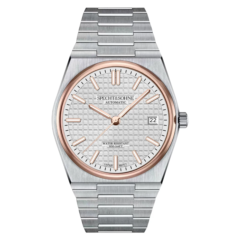 Nieuwe Hot Selling Specht & Sohne Automatische Horloge Voor Mannen Japan 8215 Movt Mechanisch Horloge Rose Goud Lichtgevende 50M waterdicht