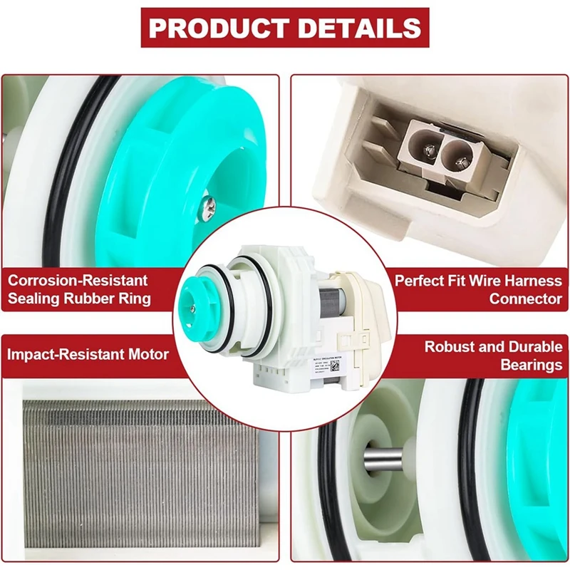 5304519906   مضخة غسالة الأطباق ومجموعة المحرك لـ Frigidaire IKEA White Westinghouse AP 6840161   PS 12712308   EAP 12712308 -A66K