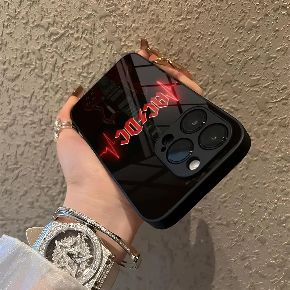 ACDC BandS Handyhülle aus Glas für Samsung S24 S26 S25 S23 Ultra Fe Plus A16 A17 A37 A57 A15 A25 A35 Cover