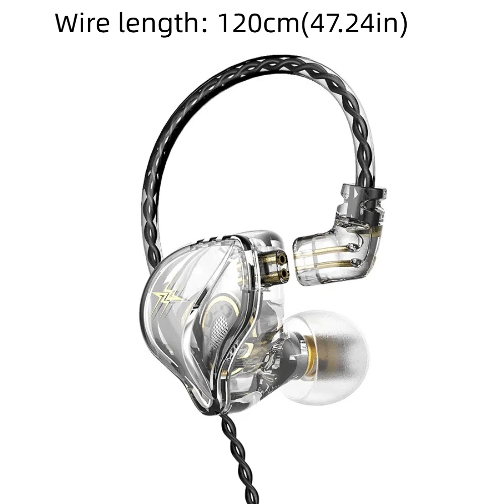 Auriculares con Monitor de Cable desmontable con micrófono, auriculares para juegos con Cable de cabeza redonda, tapones para los oídos de monitoreo de graves pesados de 3,5mm para teléfono móvil