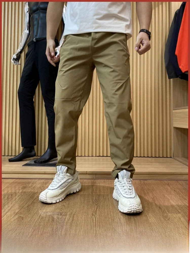 

Outdoor 3D Tailored Fce Lined Plaid Soft ell Casual Pants for Men Warm Sli Versatile Autumn Winter Straight Leg Trou...