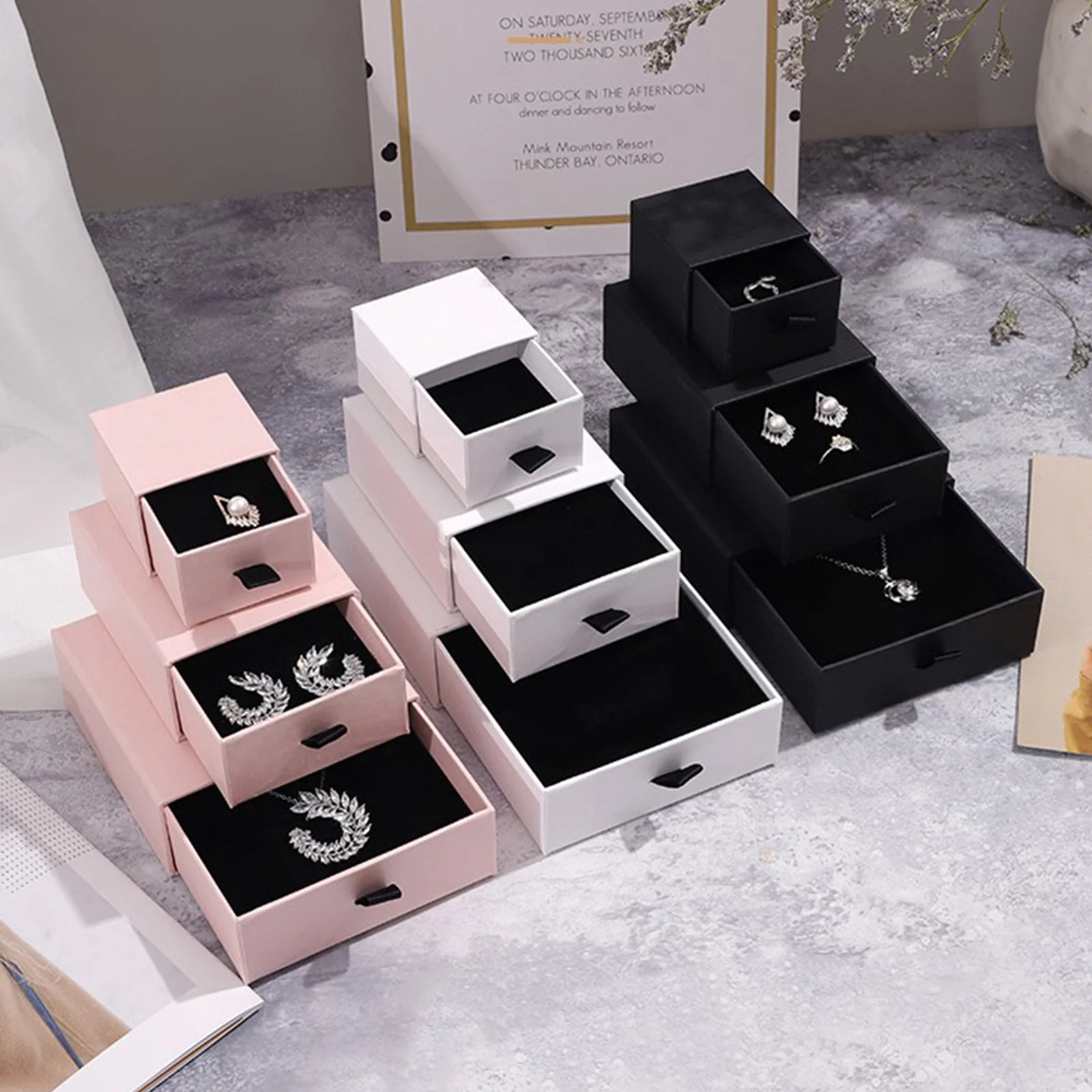 

5 Pcs Jewelry Box Storage Boxes and Organizers Gift Container for Beads Earring Painting Displays Selling Necklace Case