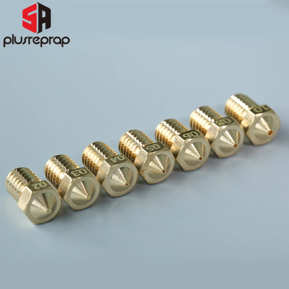 5/10pcs V6 M6 Threaded Nozzle All Metal 0.2/0.3/0.4/0.5/0.6mm for 1.75 Filament E-3-D V5 Anycubic i3 Mega Kobra Hotend Extruder