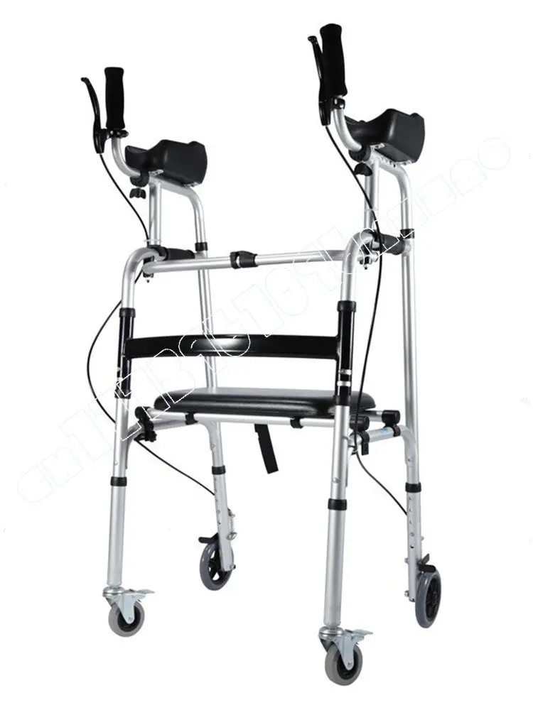 

Elderly Walker Disabled Hand Brake Scooter The Elderly Folding Trolley Exercise Walking Walker