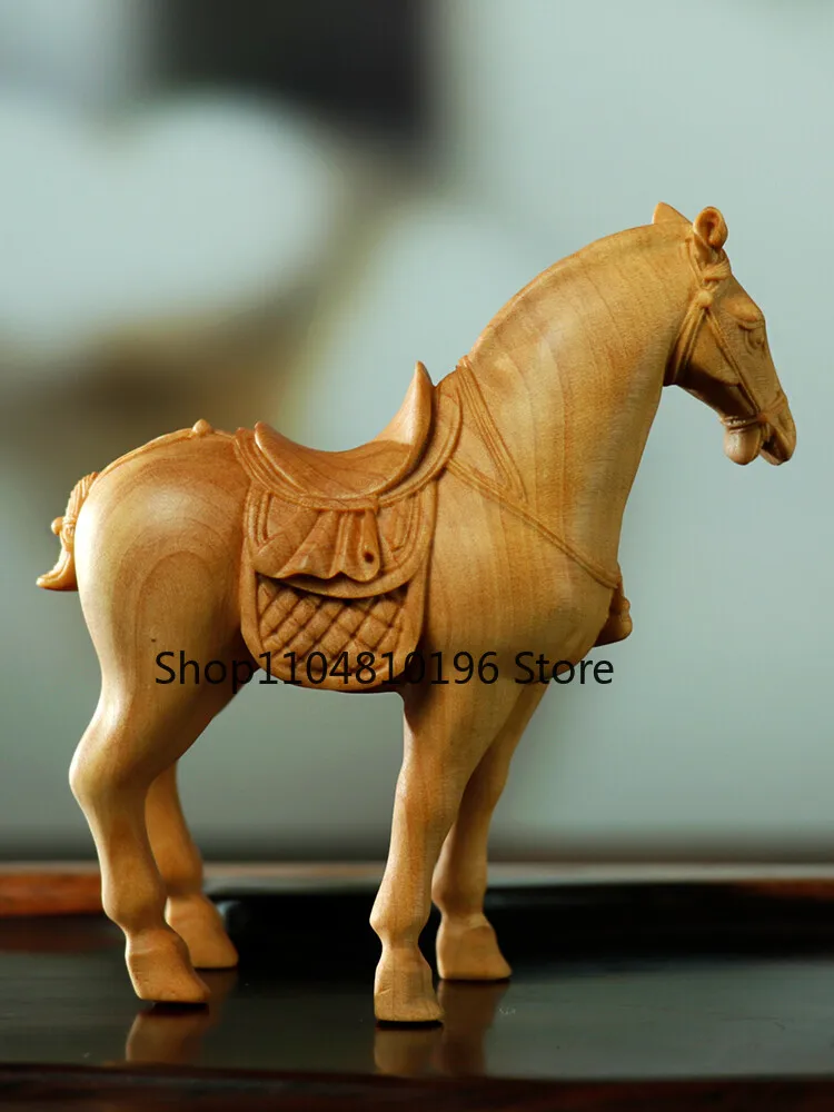7.8 * 7.2 * 3 CM High Carved Boxwood Carving Figurine : Handsome Horse