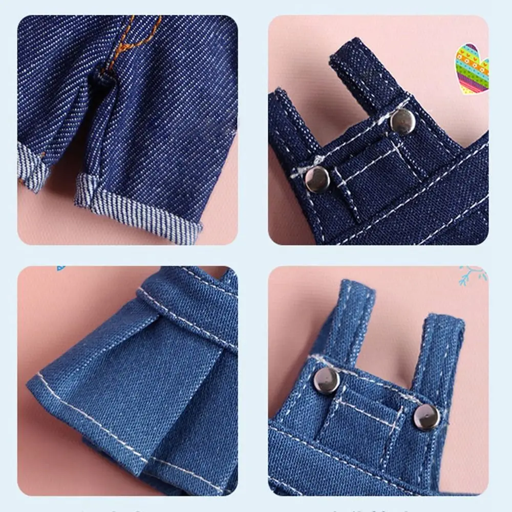 Hochwertiger 15-cm-Rock, Overall, mehrfarbig, Jeans, Kleidung, Trägerrock