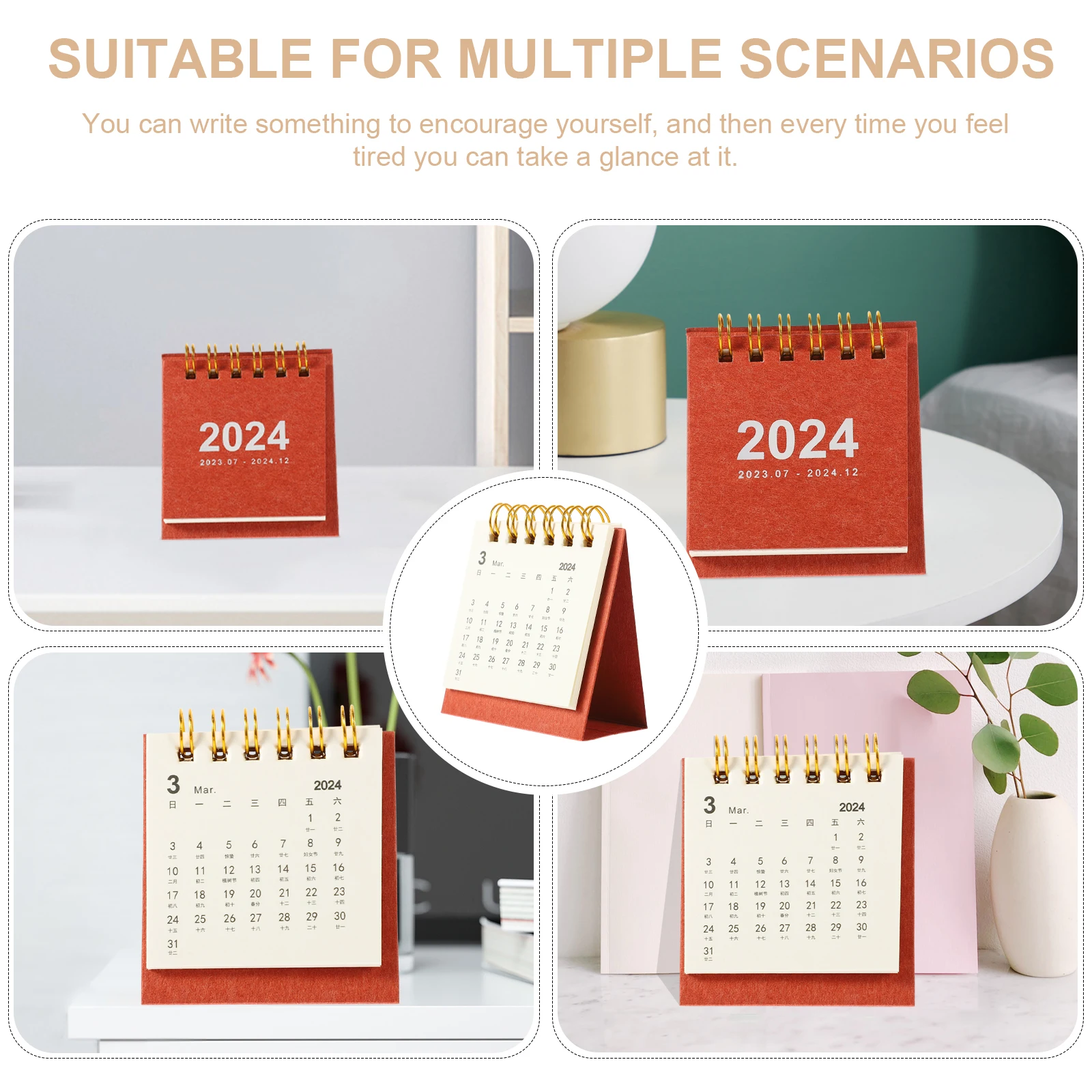 

Small Desk Calendar Standing Flip for Office Whiteboard Desktop Decor Mini Paper Calendars