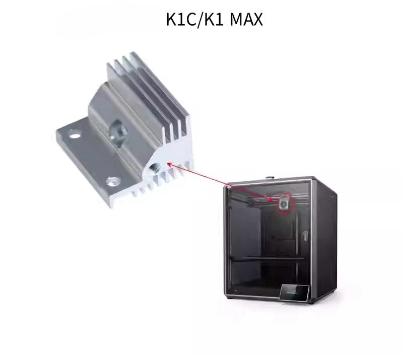 طابعة ثلاثية الأبعاد K1C/K1 MAX الطارد بالوعة الحرارة ذات نهاية الحرارة مصنوعة من سبائك الألومنيوم عالية الجودة ملحق كتلة تبديد الحرارة من سبائك الألومنيوم #4
