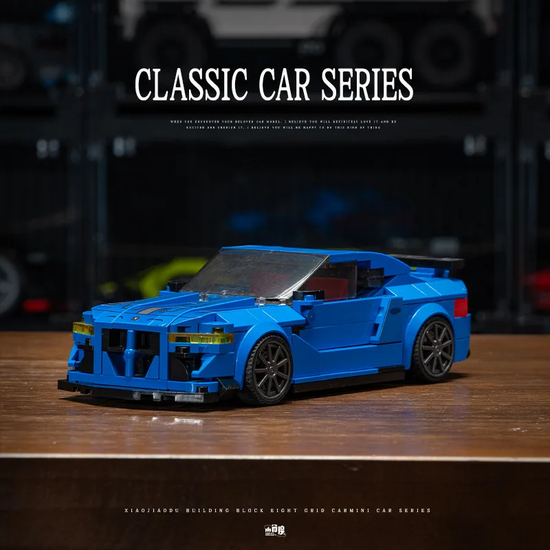 

1:32 Blue Racing Model Building Blocks Car Assembly MOC Small Particles Supercar Educational Toys Ornament Boy Holiday Gift