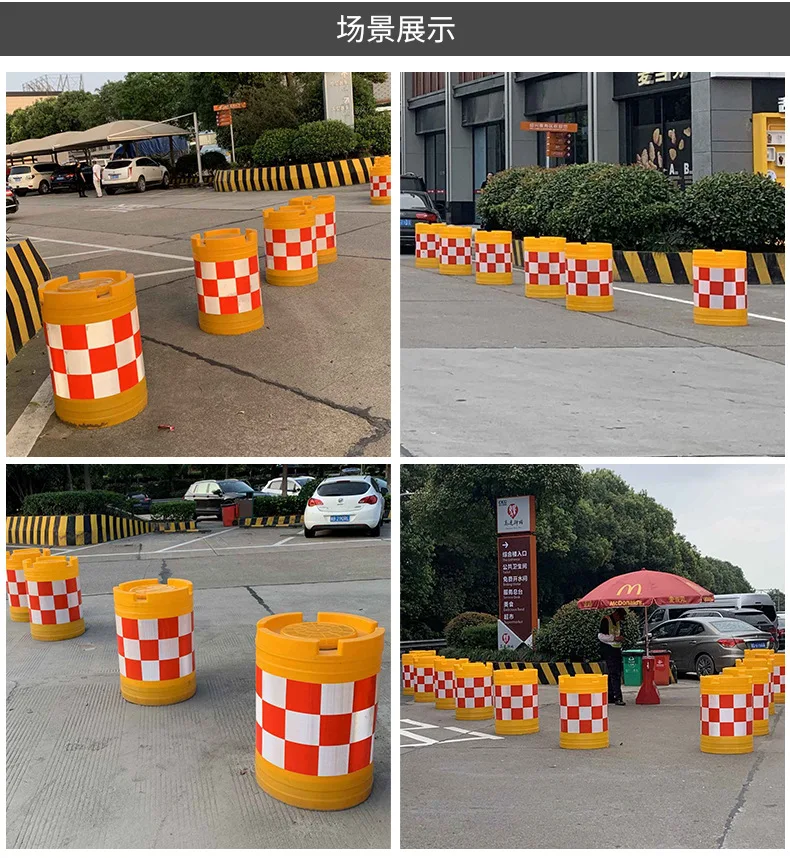 Safe Road Isolation Anti-Collision Bucket  Roll Plastic Anti-Collision Bucket  Pier Water Flow Warning Reflective Bucket 40*70cm