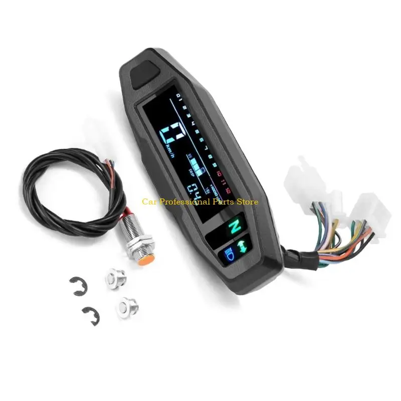 

R53D 6 Gear Display Waterproof Motorcycle LCD Instrument Panel Digital Speedometer Tachometer 5 Stage Design