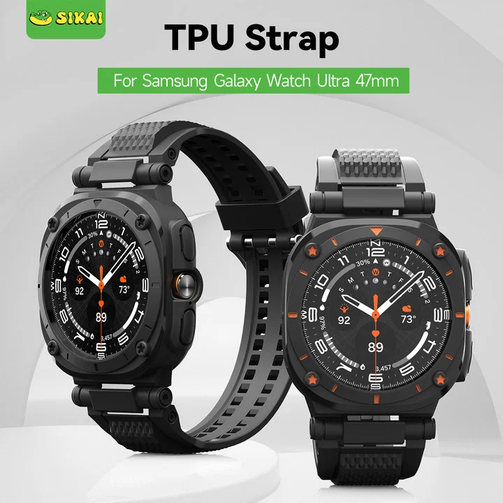 Bracelet SIKAI TPU pour Samsung Galaxy Watch Ultra 47mm 360 °   Conception intégrée de protection avec résistance anti-rayures/chocs/chute