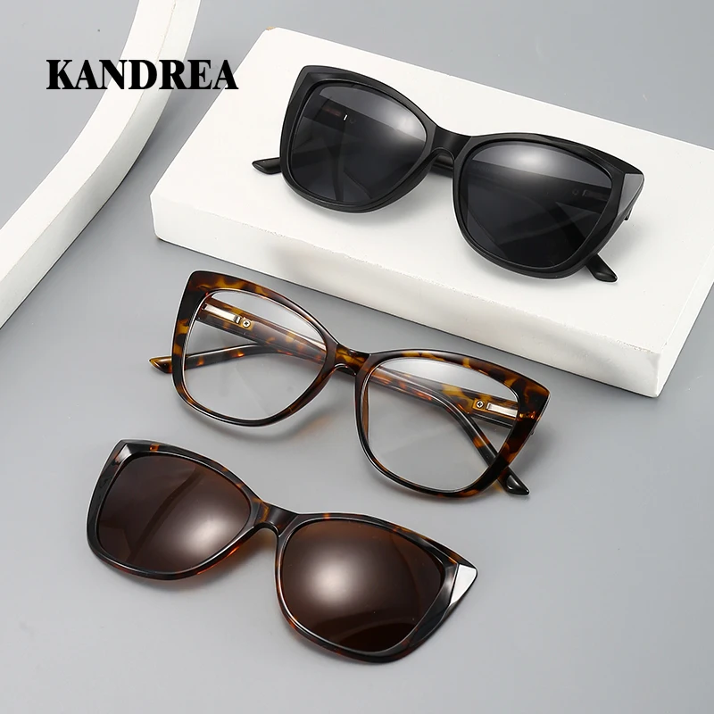 KANDREA Retro Metall Brille Rahmen Frauen Mode Optische Myopie Brillen Rahmen Polarisierte Sonnenbrille Brillen 2328