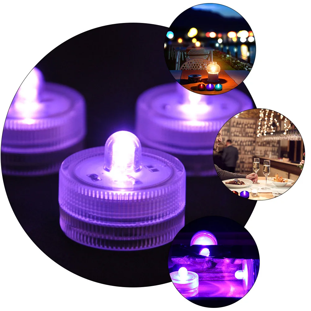 12 قطعة LED أضواء الشاي مقاوم للماء مصابيح غاطسة دخاني أضواء الغوص خزان الأسماك الطرف الديكور مصباح خزان الأسماك #1