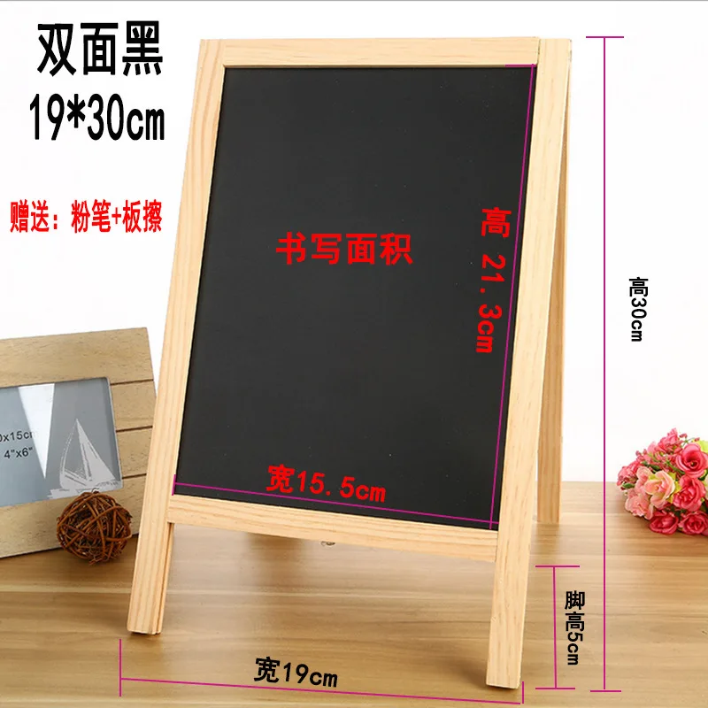 

Double-Sided Wooden Mini Chalkboard Signs Standing for Kitchen Garden Birthday Wedding Erasable Message Notes Wood Letter Board