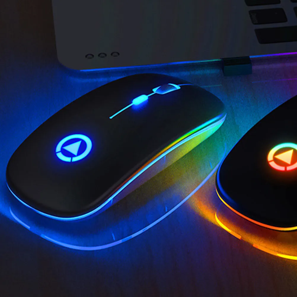 Mouse Ergonômico Sem Fio com Carregamento, 2.4GHz, Alcance de 10M, Mouse Gamer RGB com Cliques Silenciosos e Bateria Recarregável Integrada para PC