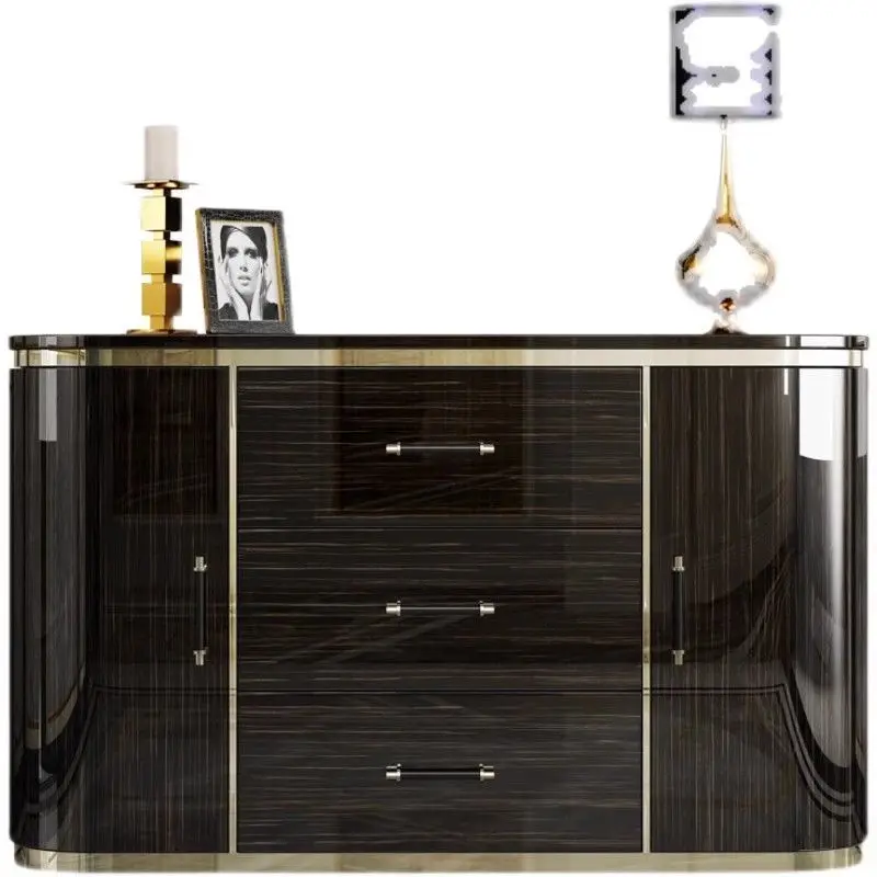 خزانة جانبية لتناول الطعام فاخرة وخفيفة وحديثة وخزانة شرفة دخول من الخشب الصلب وباب مزدوج للمشاهير على الإنترنت إيطالي متكامل