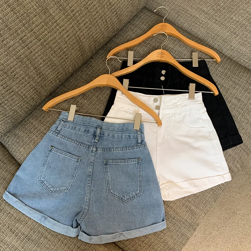 

High Waist Wide Leg Short Jeans Women's Spring Summer New Style Korean Loose Versatile Comfortable Slimming Pants Trendy Shorts