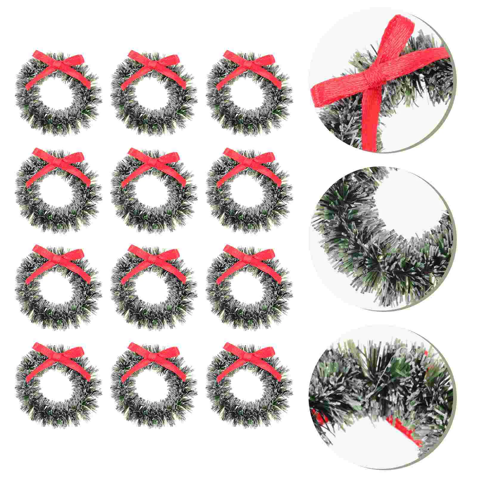 

20 Pcs Christmas Wreath Mini Artificial Garland Landscape Decor Table Party Plastic for Decorations