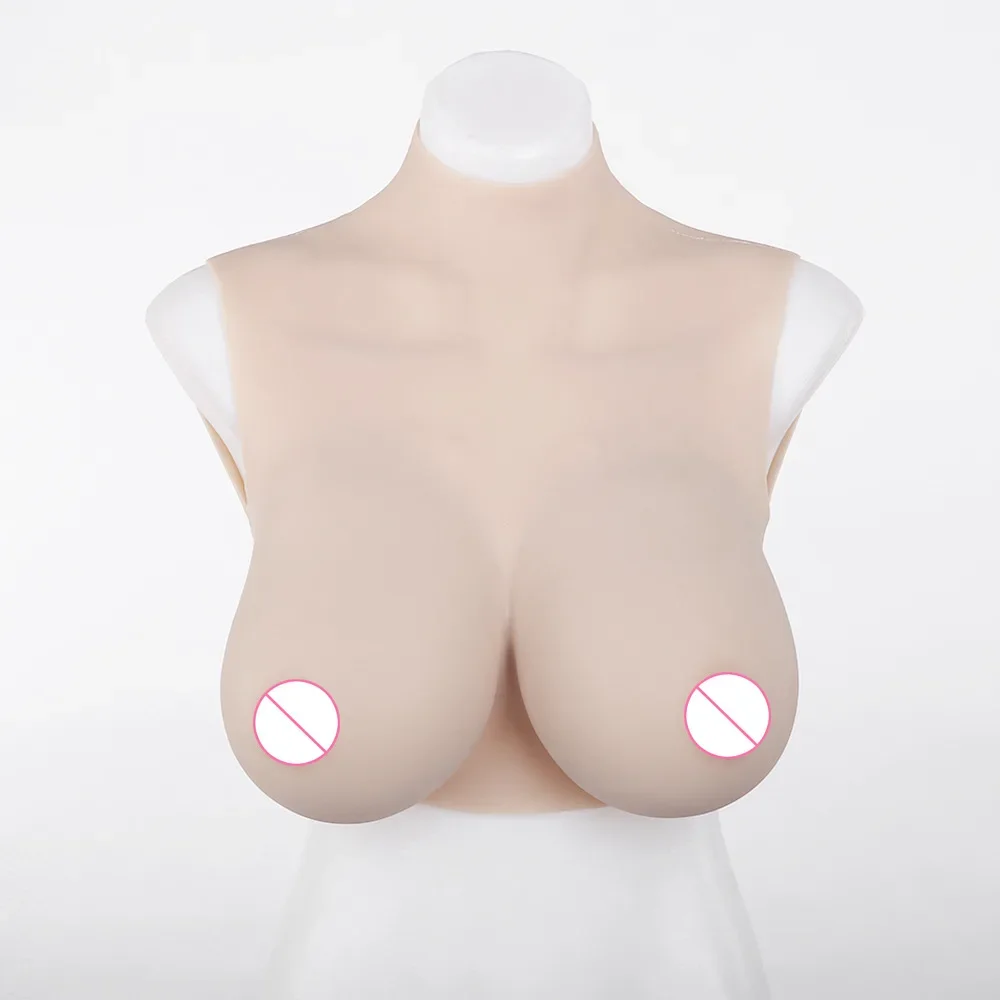 

E-cup Short High Necked Half Body Solid Fake Chest CD Disguised Fake Mother Liquid Silicone Chest