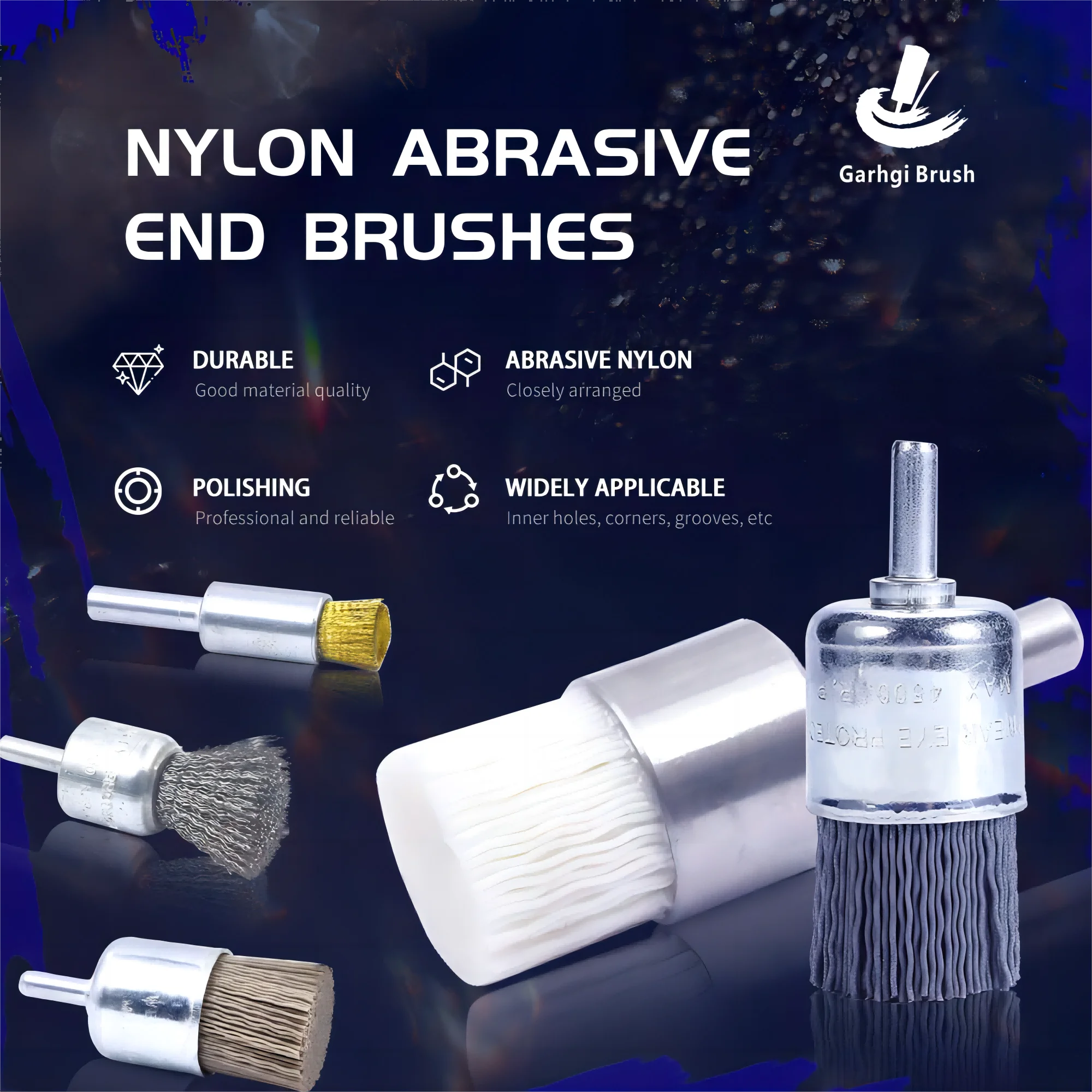 

Щетки с плоским концом, 600 грит, гибкие абразивные нейлоновые проволочные трубки из карбида кремния, трубопровод, обработка металлических поверхностей, отделка, очистка