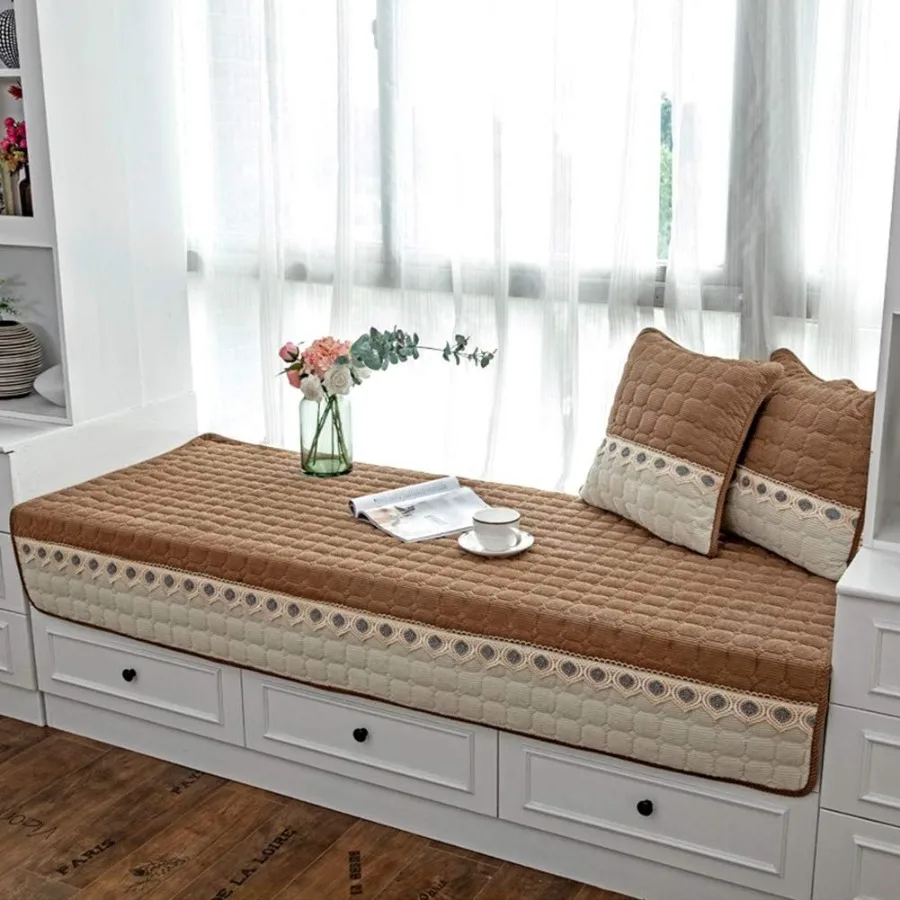 

Bay Window Cushion Seat Indoor Farmhouse Window Seat Cushions Indoor for Bedroom Non Slip Pads Sill Bench Cushions 27.55 x 59.0