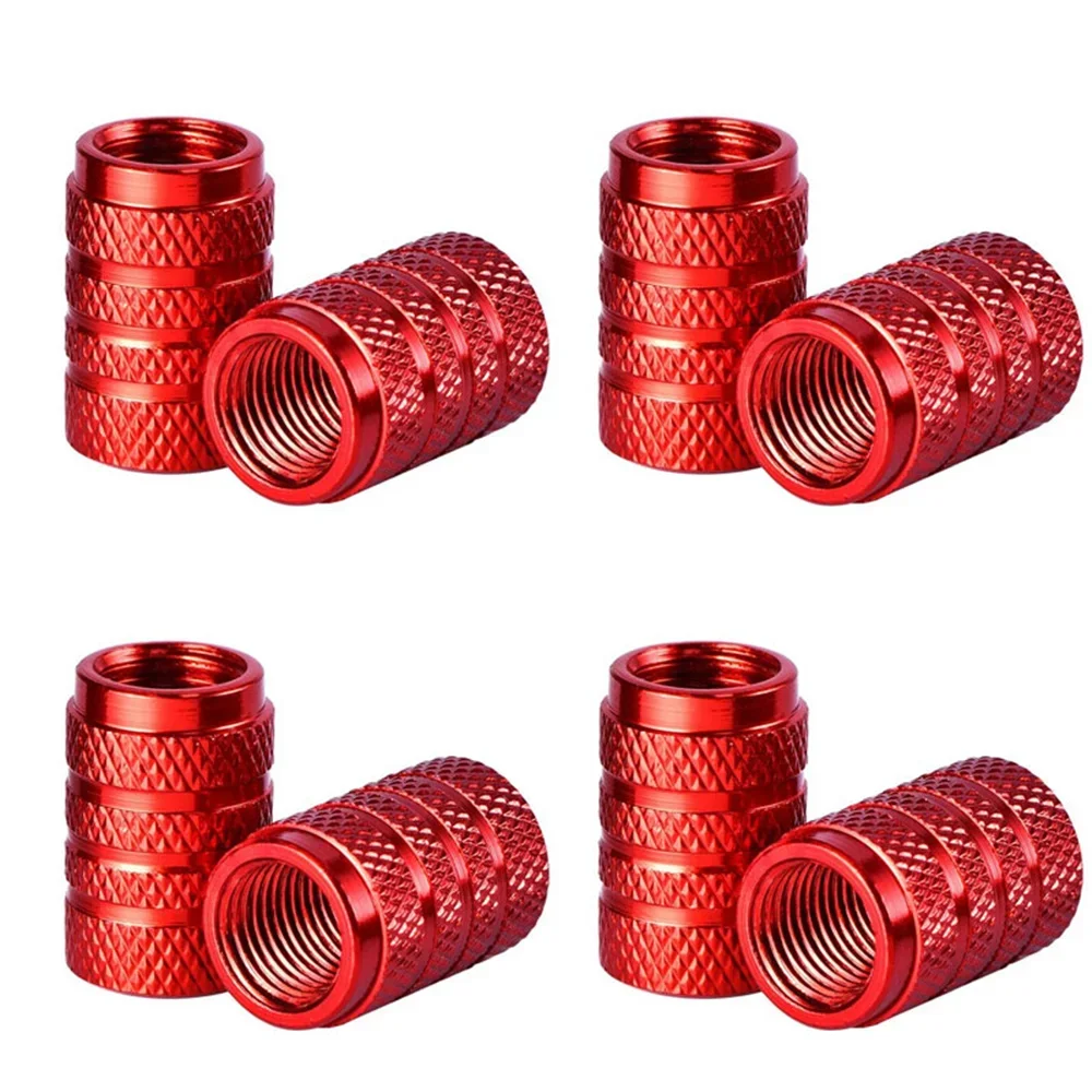 4Pcs Car Tire Valve Stems Cap Knurling Style Tire Valve Cap Aluminum Tire Wheel Stem Air Valve Cap car Universal accessories