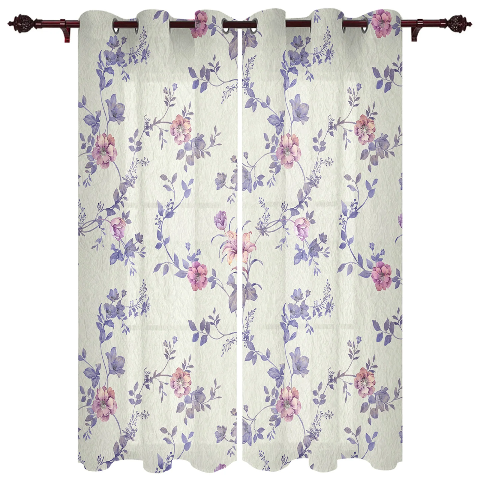 Flower Plant Cherry Blossom Magnolia Window Curtains Luxury Curtains for Living Room Bedroom Curtains Printed Valance Drapes