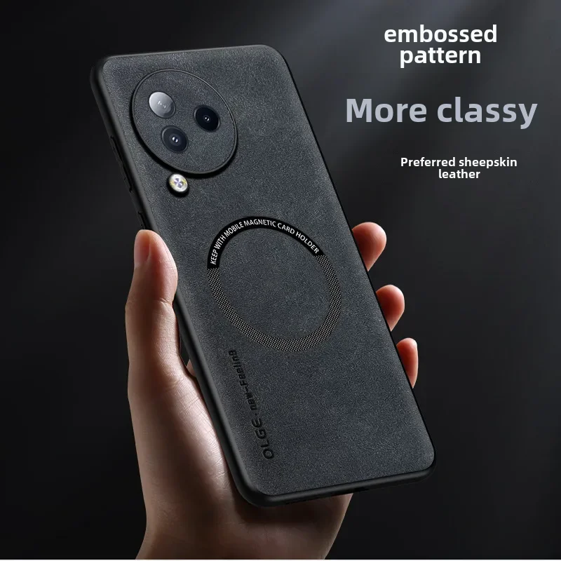 Suitable for Xiaomi Civi3 mobile phone case Civi2 Sheepskin Civi1S car magnetic ring anti-fall protective cover image 4