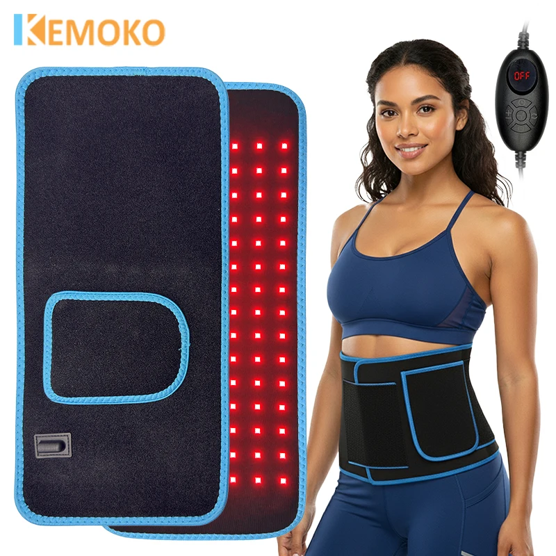 

Пояс для светотерапии KEMOKO с красным и инфракрасным светом, 120 светодиодов, поддерживает длины волн 660 нм и 850 нм, для талии, спины, плеч, коленей, 17,72 x 8,27 дюйма.