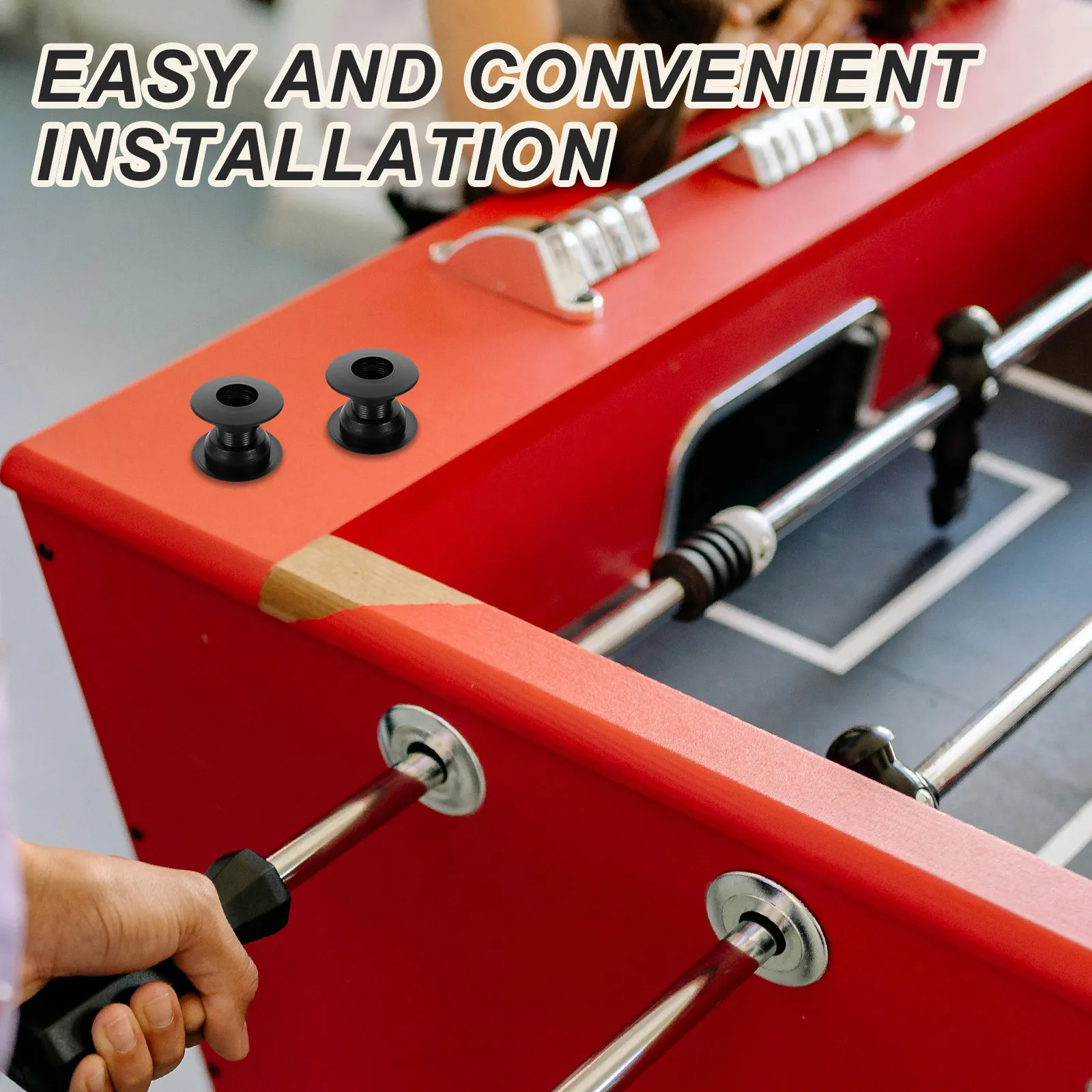 

6 Sets Foosball Table Bearings Plastic Bushings Football Machine Bearing Rods Black Table Football Game Replacement Parts