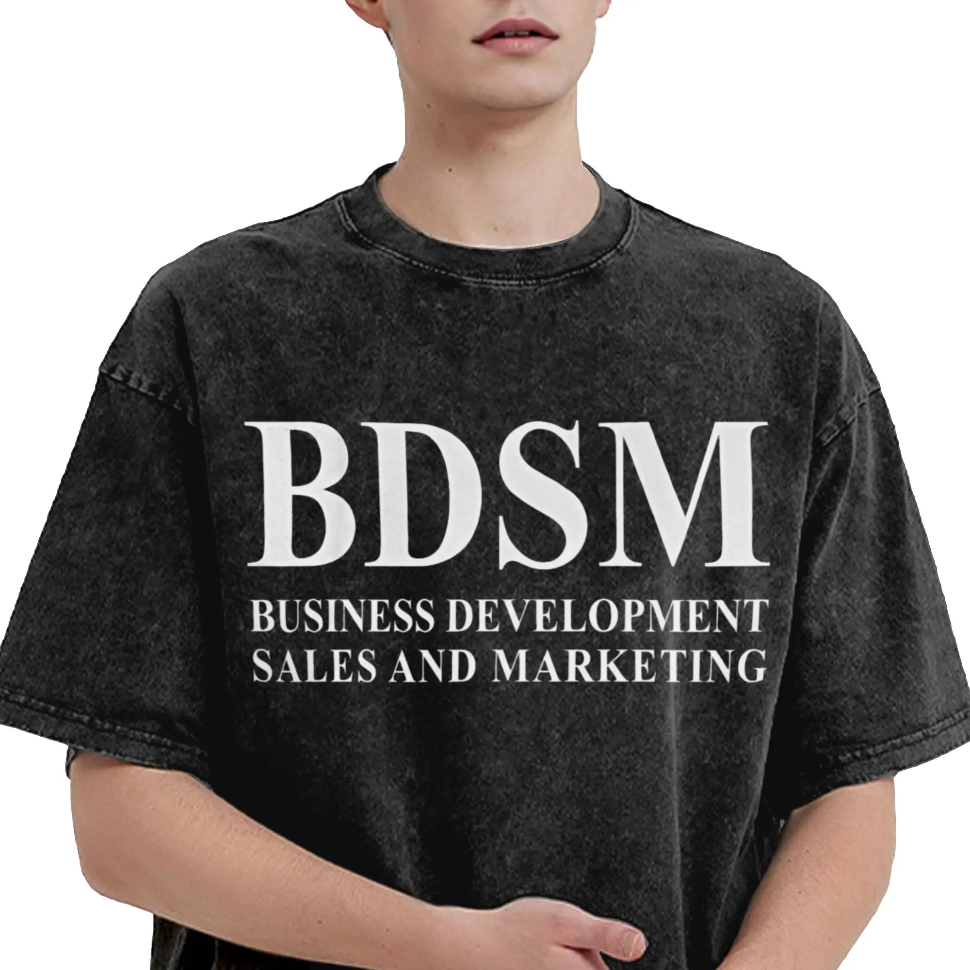 Men's BDSM Business Development Sales and Marketing T-Shirts  Tees Summer Y2K Funny Short-Sleeve Print Tshirt Cheap