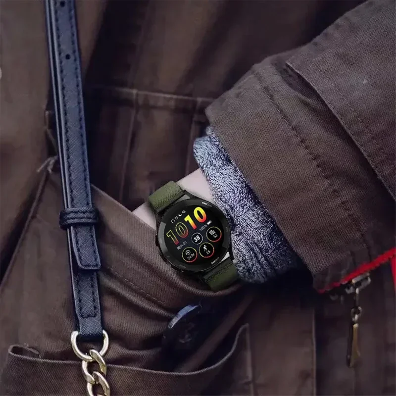 حزام حلقة من النايلون للغارمين Forerunner 965 55 165 265 سوار معصم رياضي مريح قابل للاستبدال لـ Garmin Approach S50/Active 6 5