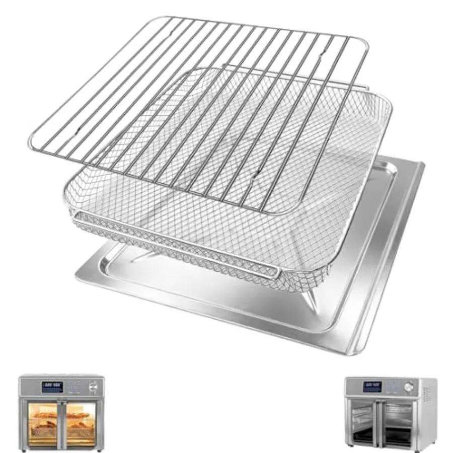 

3 IN 1 Air Fryer Replacement Parts for Kalorik MAXX 26QT Toaster Oven, 10 in 1 Countertop Toaster Oven Drip Pan, Basket and Rac
