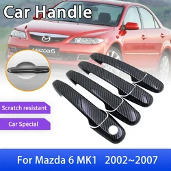Carbon Fiber Door Handle Cover Trim Sticker for Mazda 6 Mazda6 GG1 Atenza 2002 2003 2004 2005 2006 2007 Car Protects Accessories