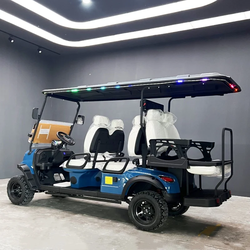 Cheap Long Range Lithium Battery Electric Off-Road Golf Cart 48 60 72 Volt Adults Solar Panels Golf Cart 2/4/6 Seater