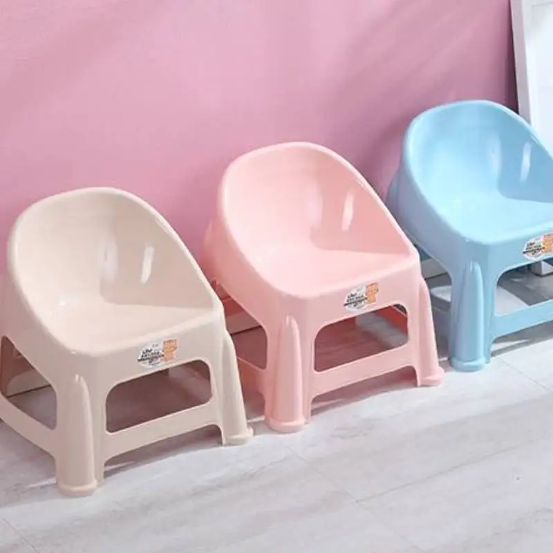 Thickened Non-slip Children\'s Chair Furniture Baby Bench Back Lovely Plastic Kid Small Benchs