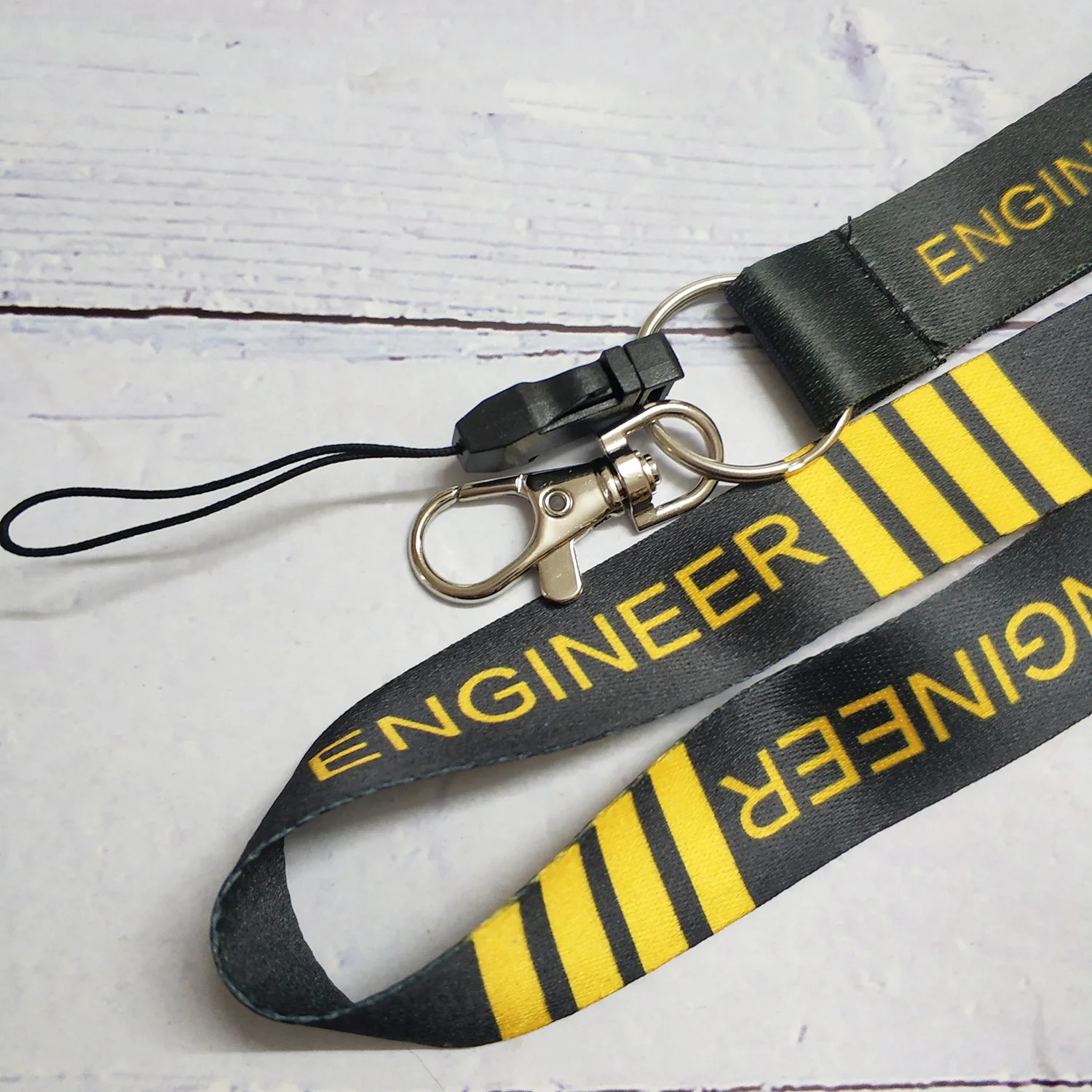 20 PCS Black Engineer Lanyards Neck Strap for Phone Neckband Lanyard for Keys ID Card Metal Plane USB Badge Holder for Aviator