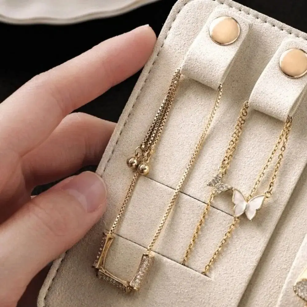 Versatile PU Leather Jewelry Roll Bag Roll Up Design Lightweight Portable Jewelry Pouch Foldable Compact Ring Holder Travel Use