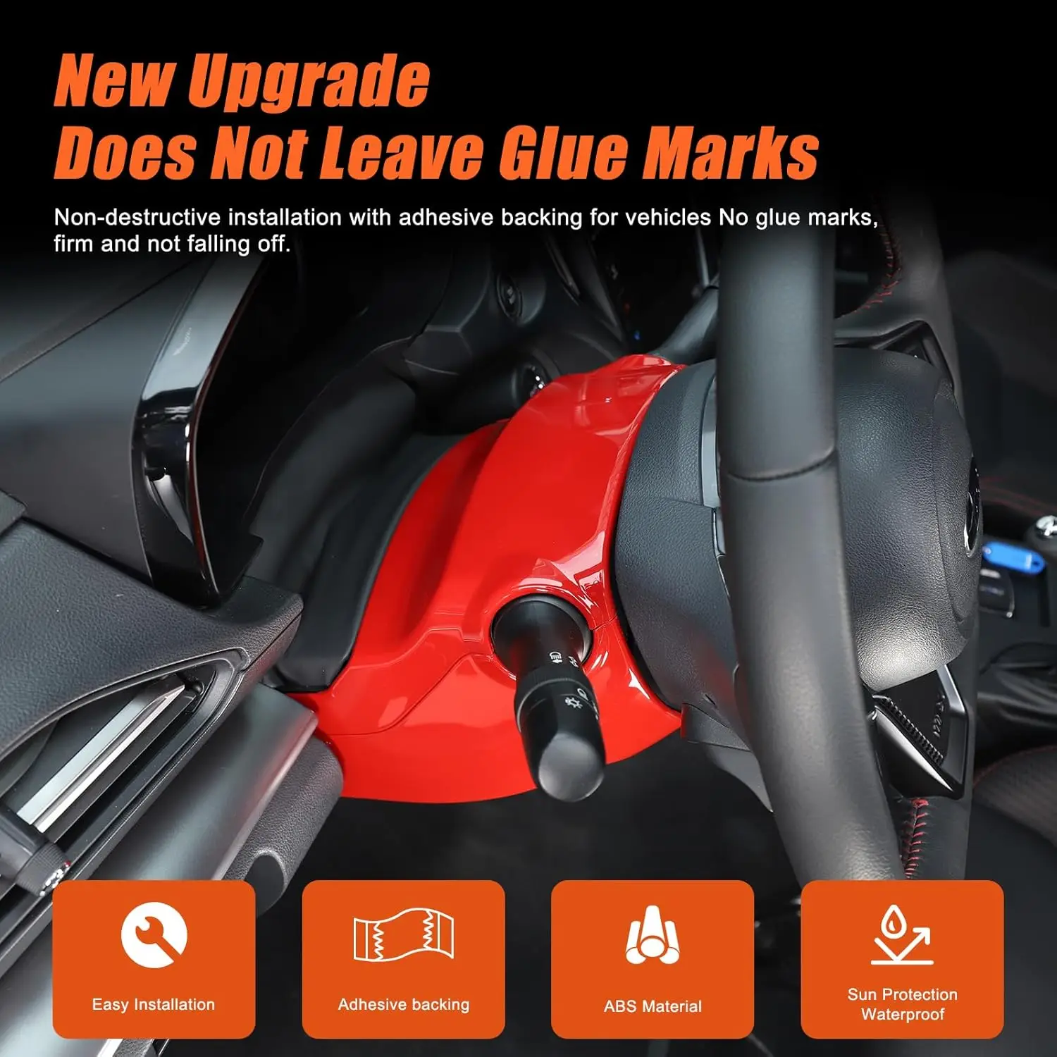 2PCS ABS Carbon Style Car Steering Wheel Column Cover For Subaru WRX Levorg STI 2022-2026 Interior Decorative Trim Accessories